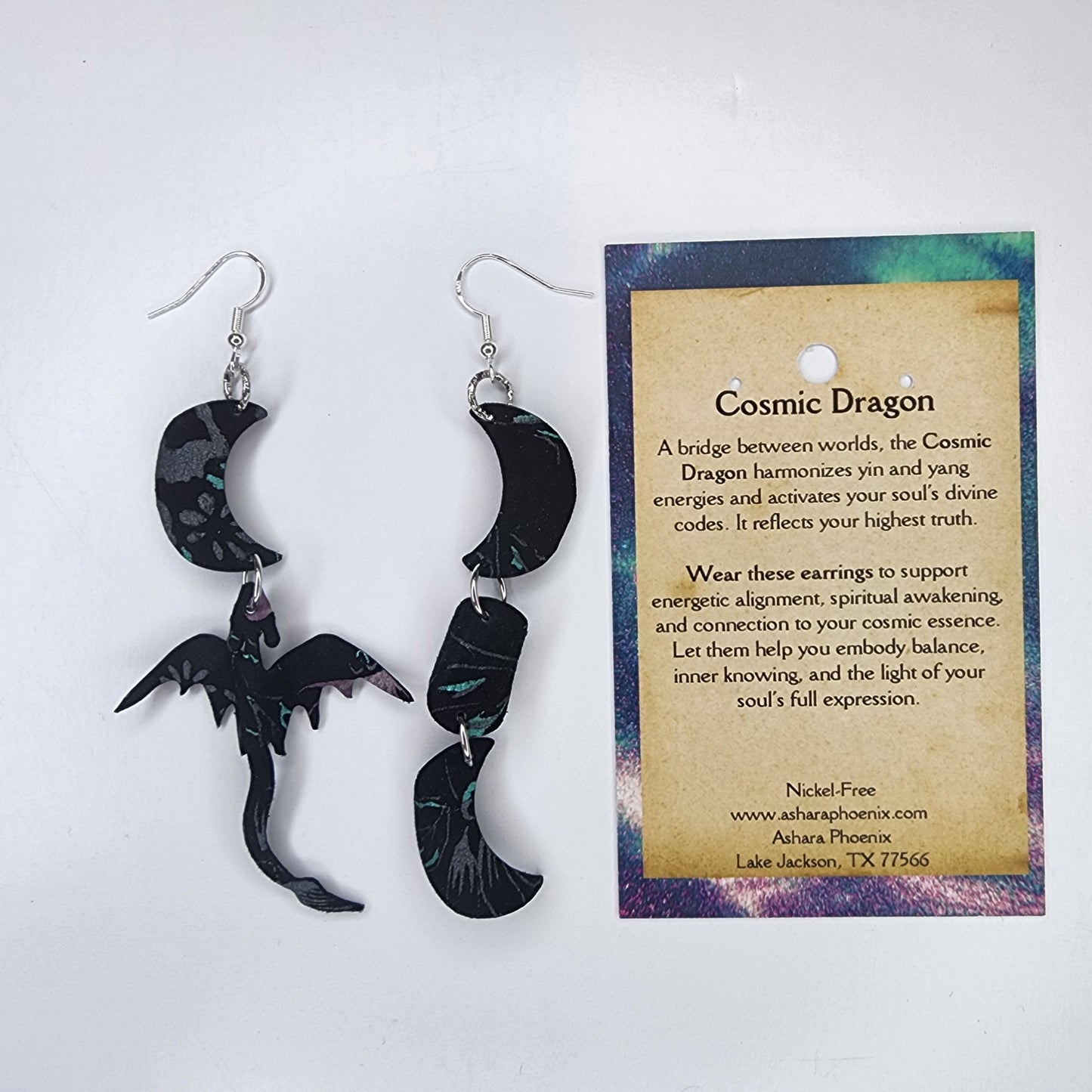 Cosmic Flower Triple Moon Earrings
