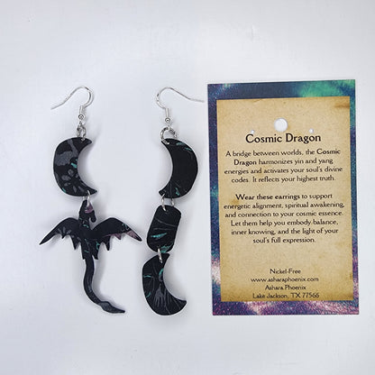 Cosmic Flower Triple Moon Earrings