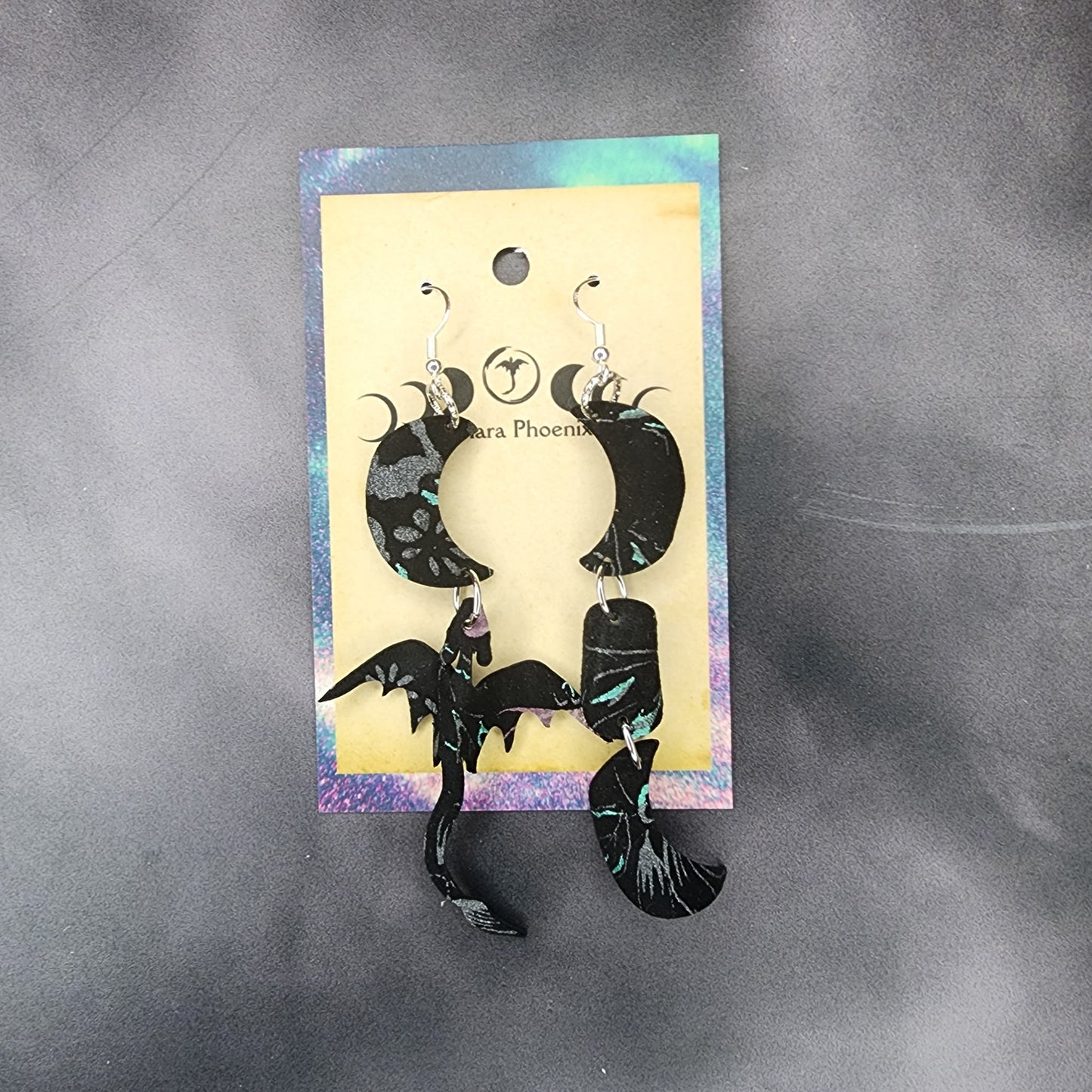 Cosmic Flower Triple Moon Earrings