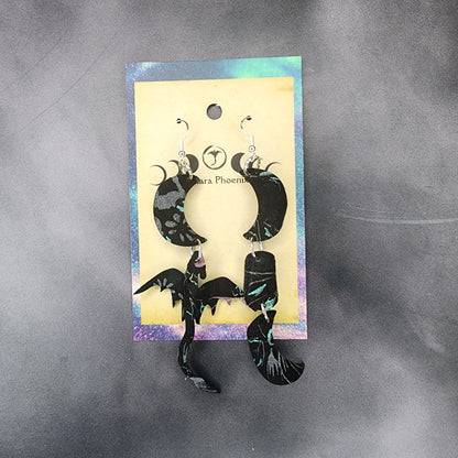 Cosmic Flower Triple Moon Earrings