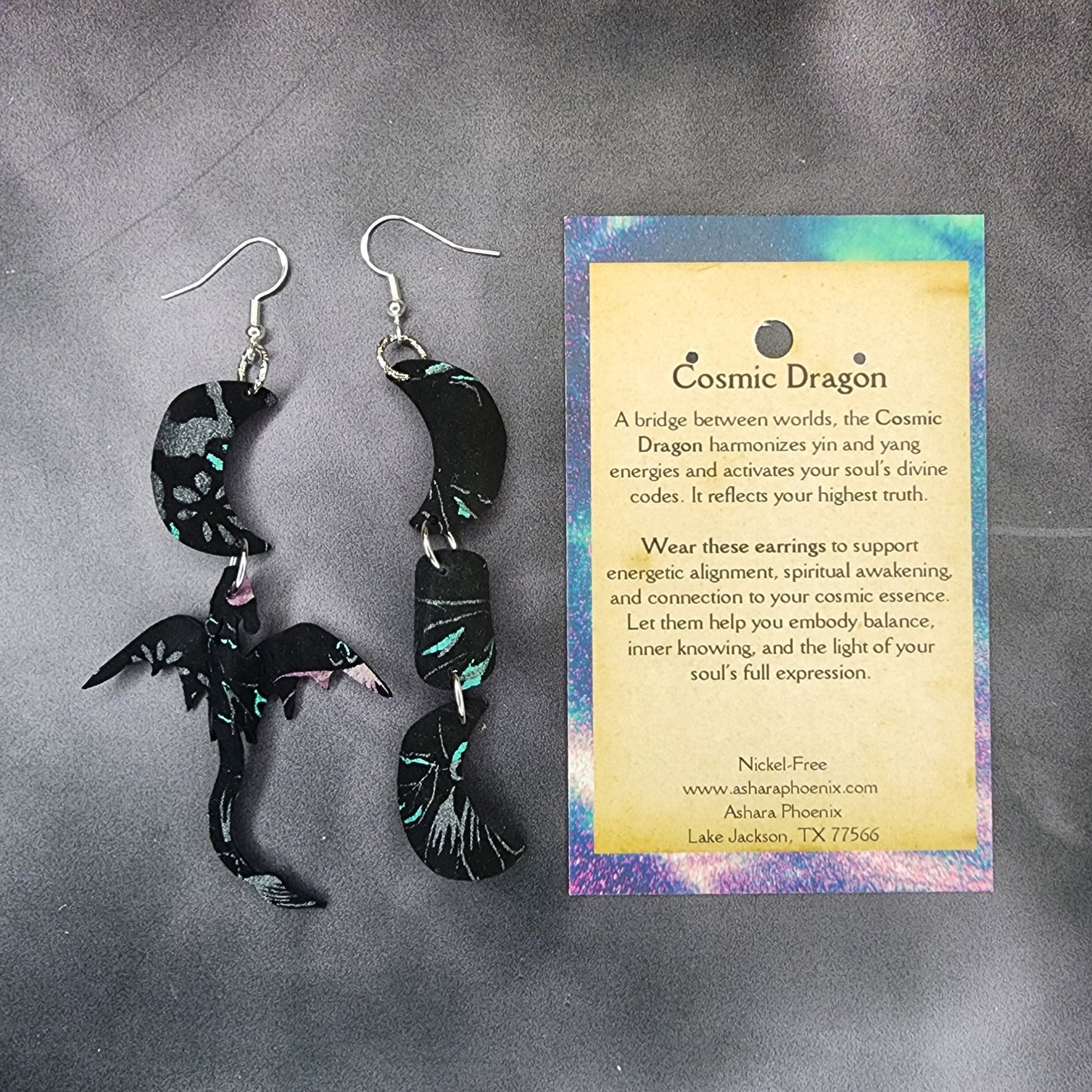 Cosmic Flower Triple Moon Earrings