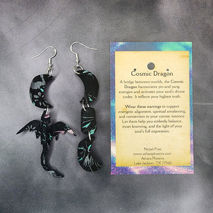 Cosmic Flower Triple Moon Earrings