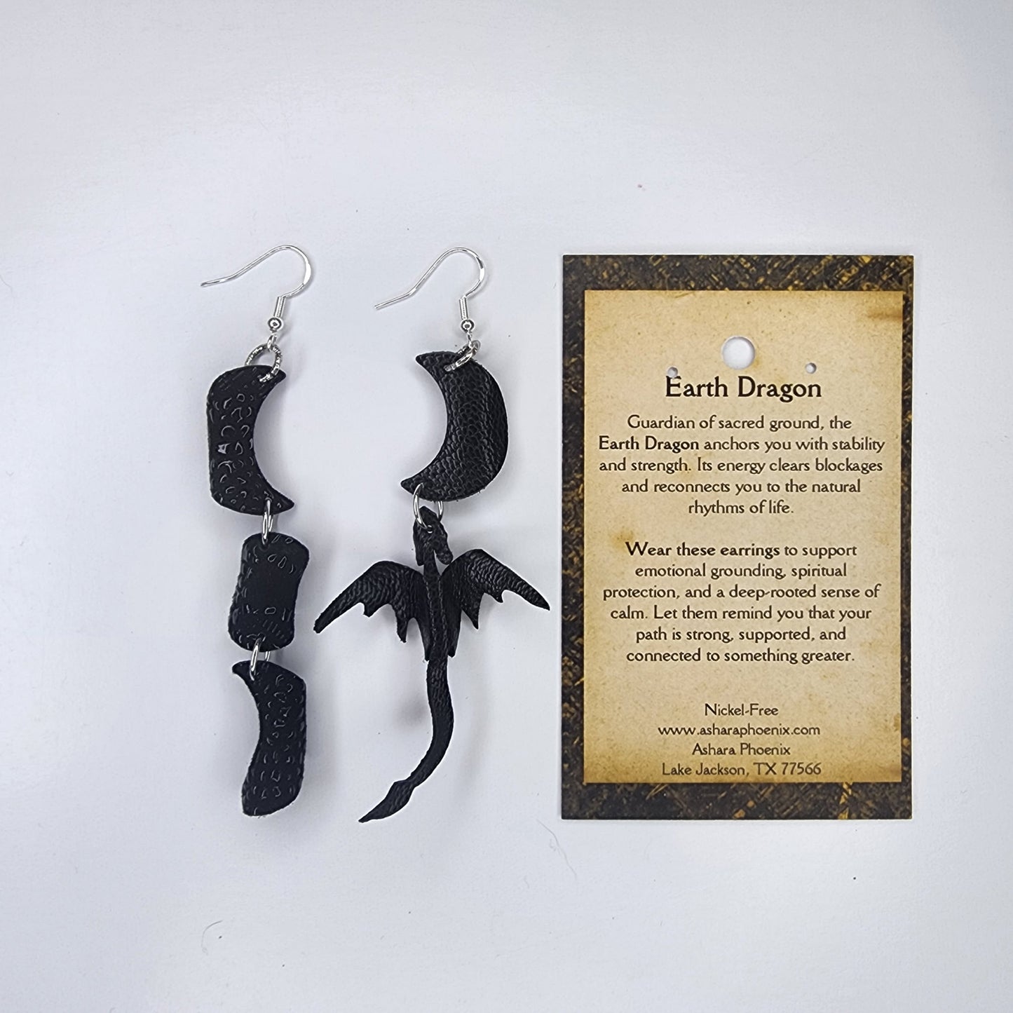 Abyss Triple Moon And Dragon Earrings