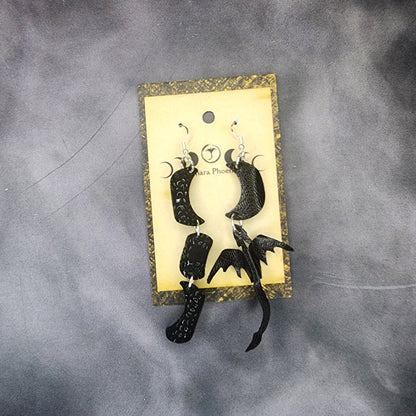 Abyss Triple Moon And Dragon Earrings