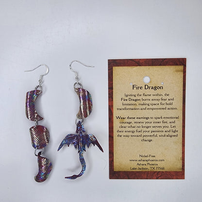 Meltdown Triple Moon And Dragon Earrings