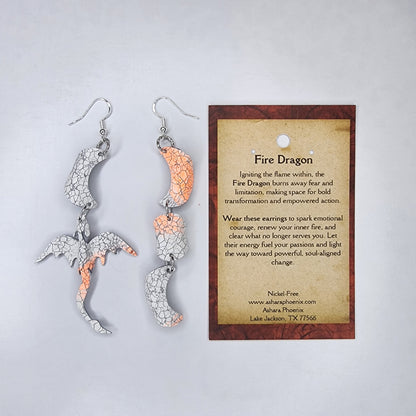 Ash Triple Moon And Dragon Earrings