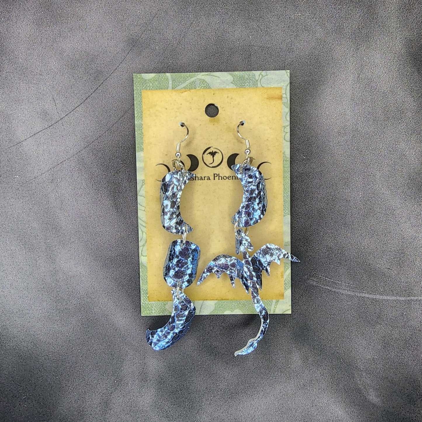 Just Ice Triple Moon And Dragon Earrings