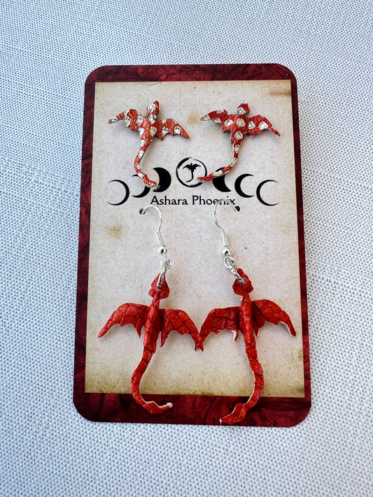 Flamebound Mini and Stud Combo Dragon Earrings