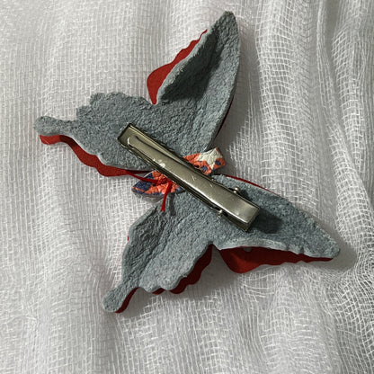 Red White Blue Leather Butterfly Clips