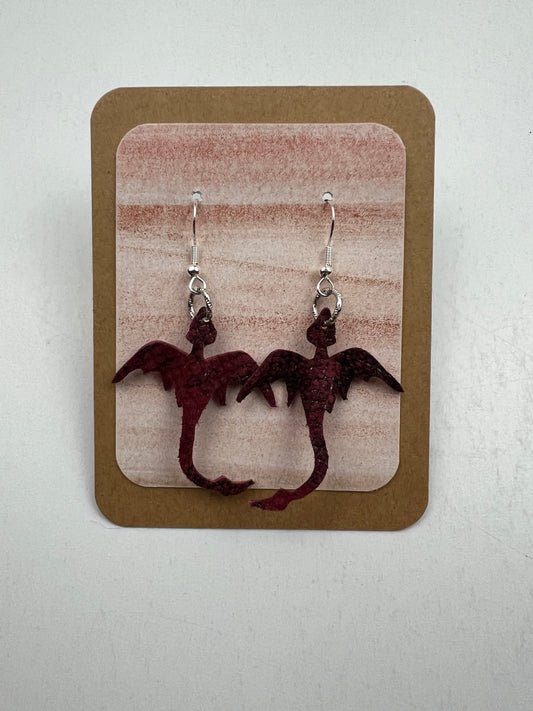Deep Crimson Mini Dragon Earring Pyraeth