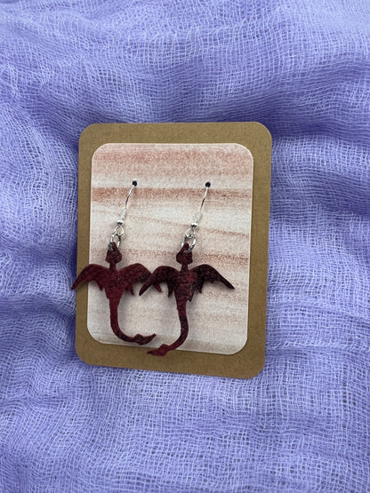 Deep Crimson Mini Dragon Earring Pyraeth