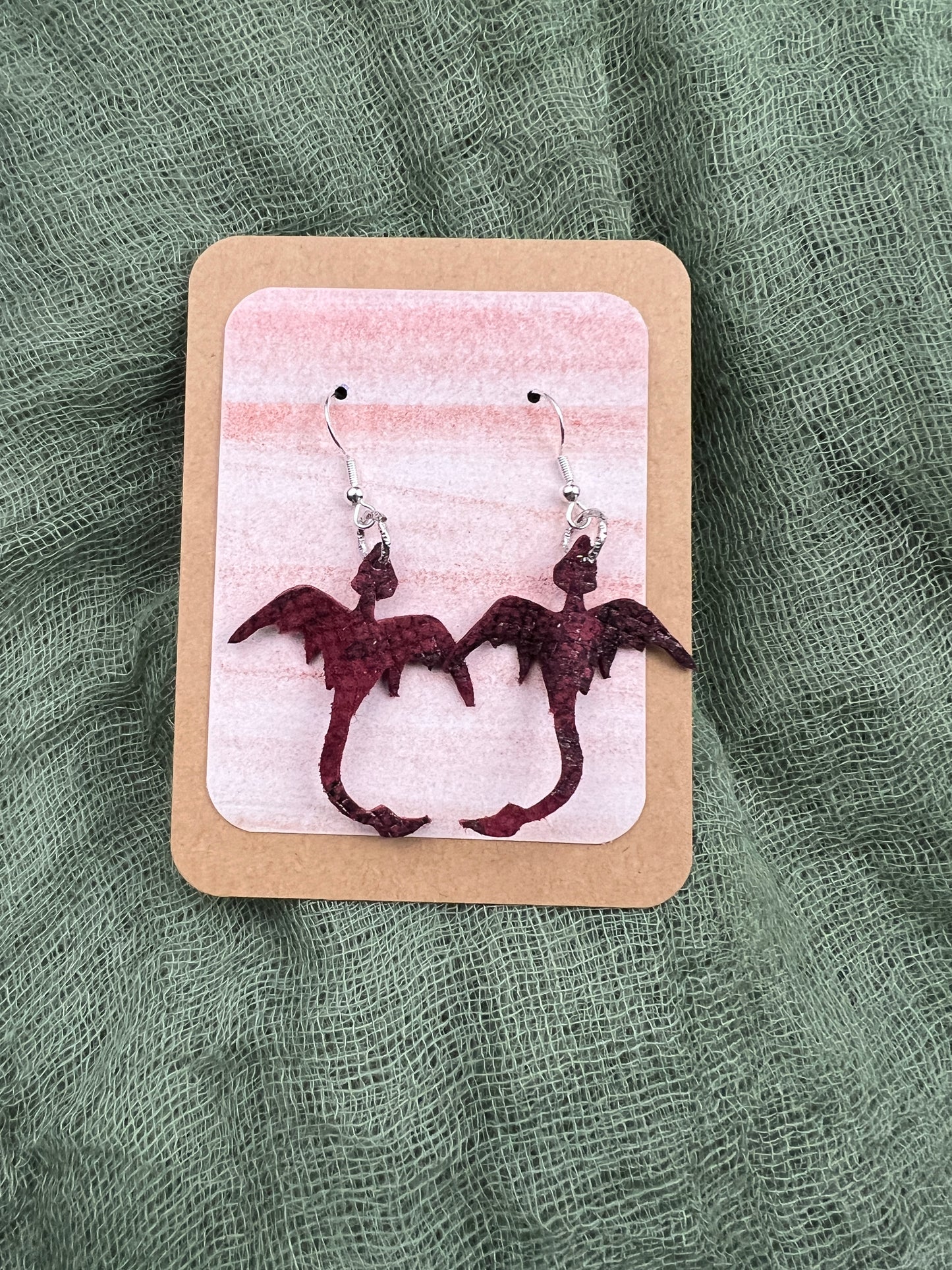 Deep Crimson Mini Dragon Earring Pyraeth