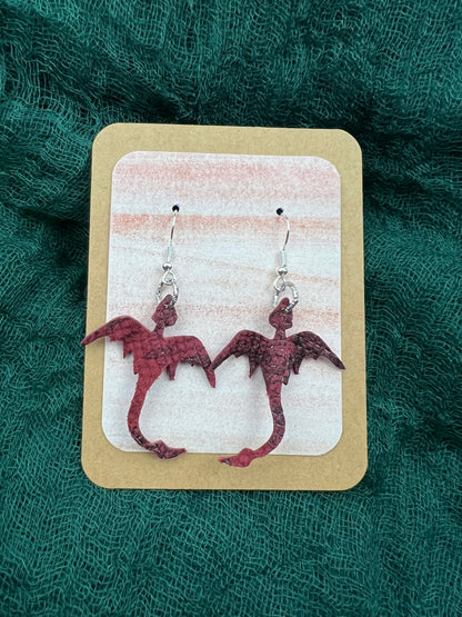 Deep Crimson Mini Dragon Earring Pyraeth