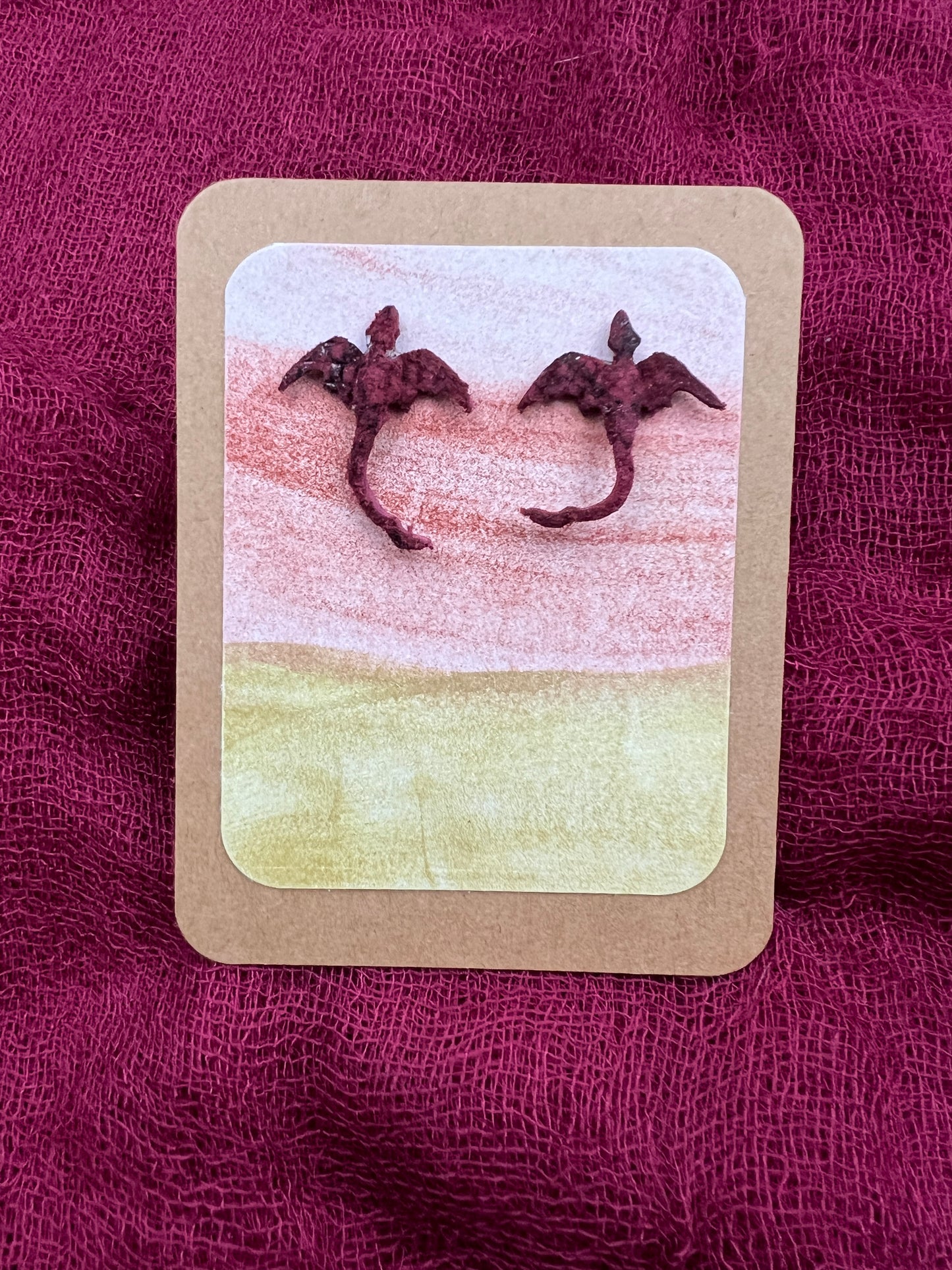 Deep Crimson Dragon Stud Earring Pyraeth