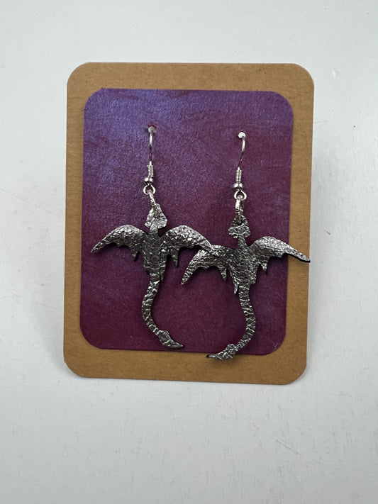 Silver Mirelen Drift Dragon Earrings