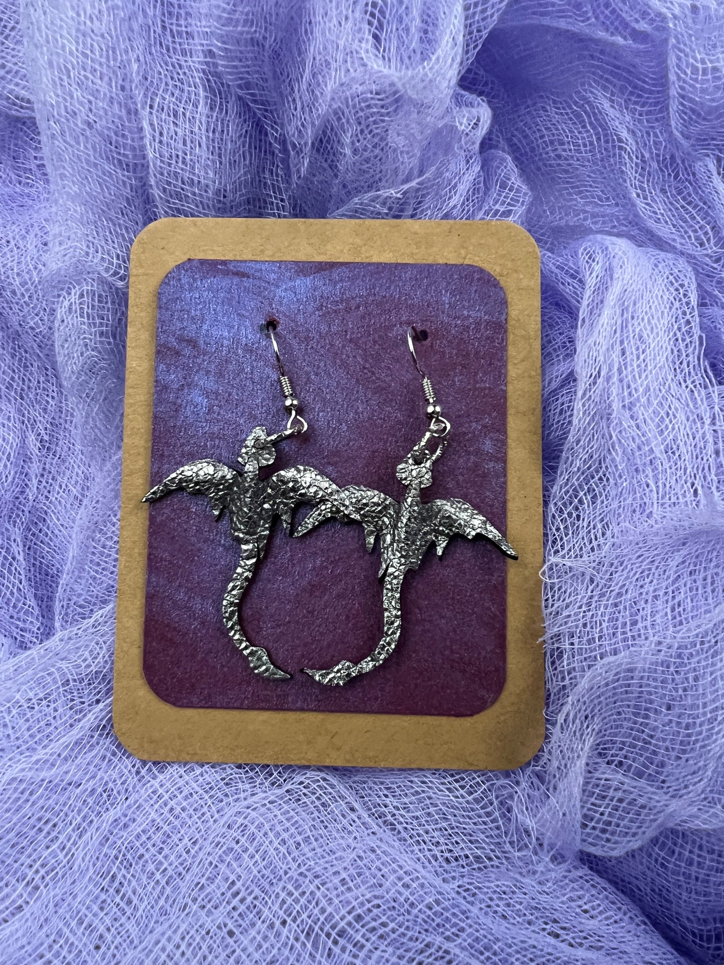 Silver Mirelen Drift Dragon Earrings