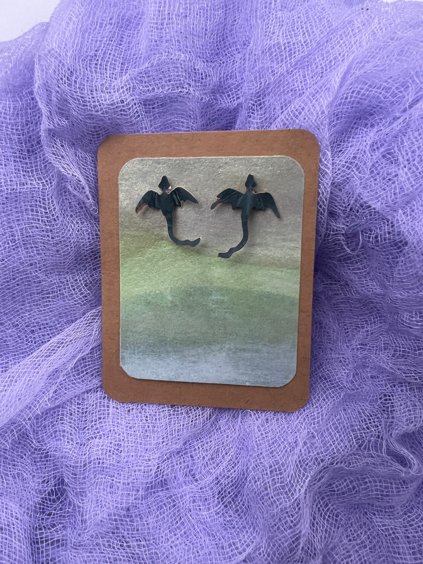 Gilded Depths Stud Dragon Earrings