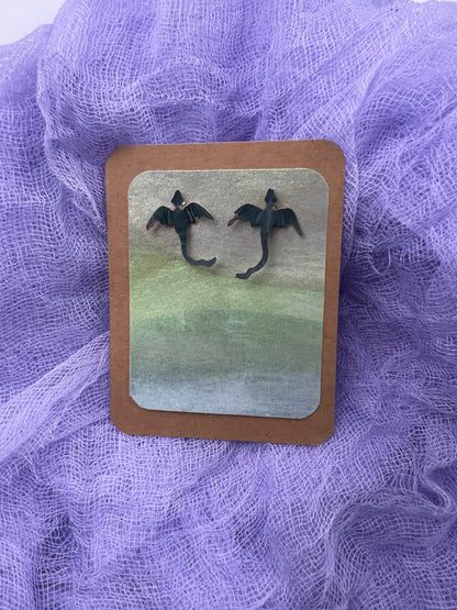 Gilded Depths Stud Dragon Earrings