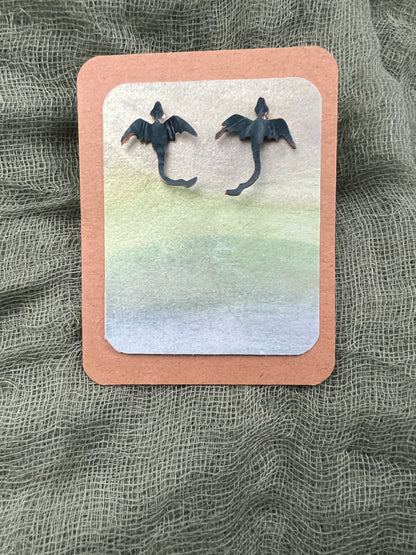 Gilded Depths Stud Dragon Earrings
