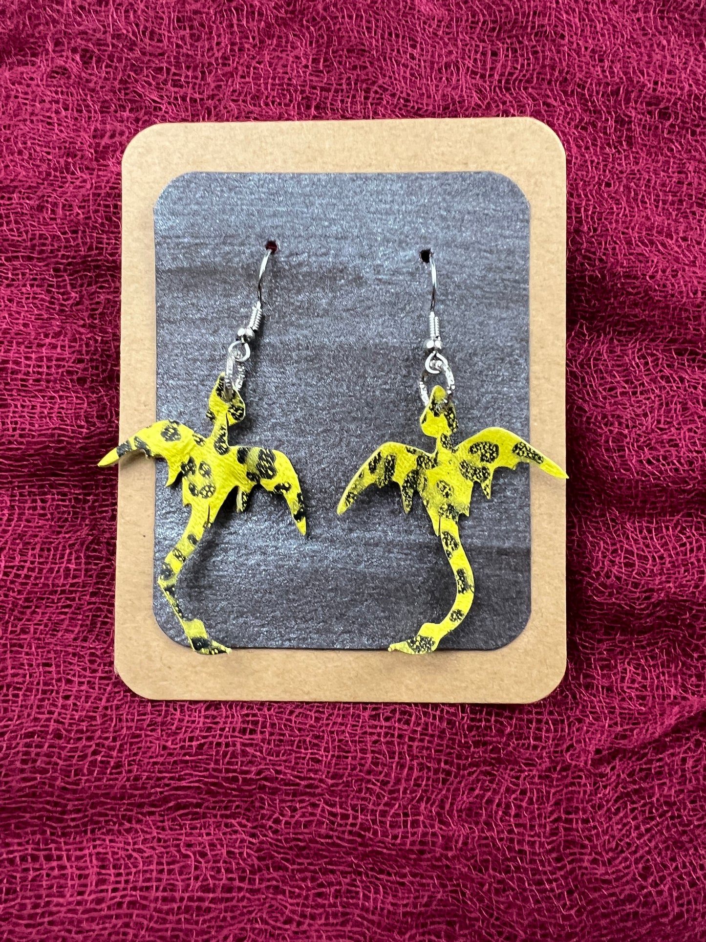 Yellow and Black Kaldros Deep Mini Dragon Earrings