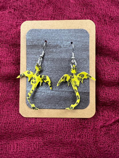 Yellow and Black Kaldros Deep Mini Dragon Earrings