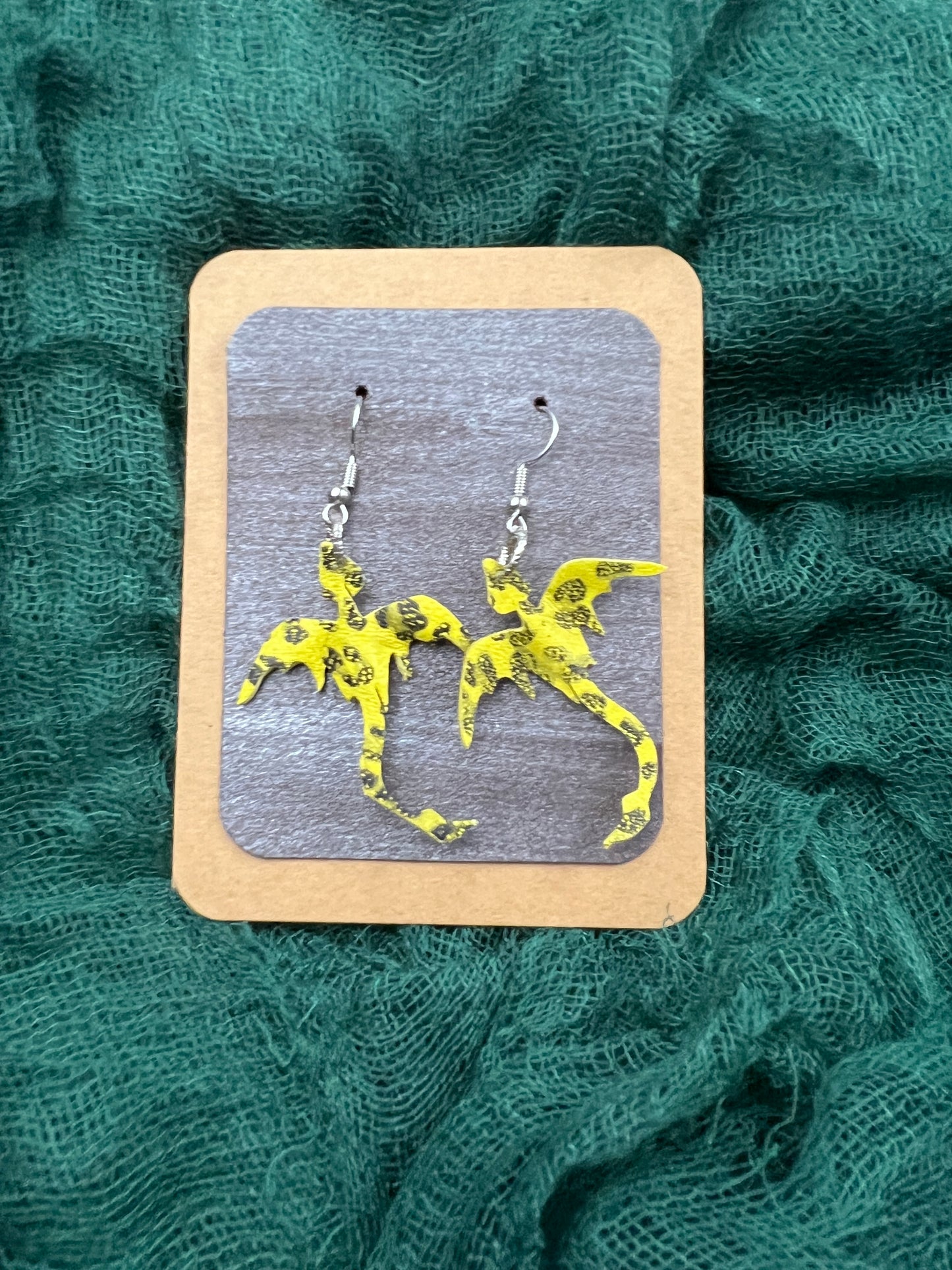 Yellow and Black Kaldros Deep Mini Dragon Earrings