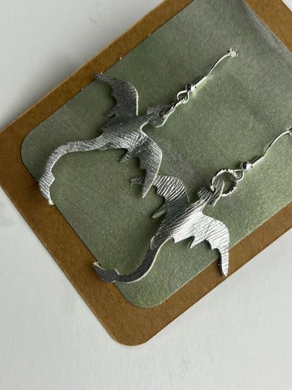 Silver Aethera Dragon Earrings