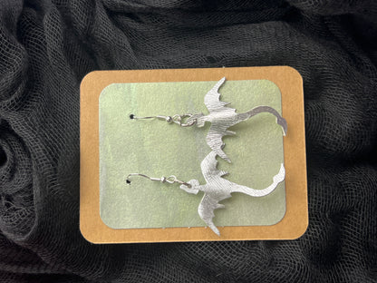 Silver Aethera Dragon Earrings