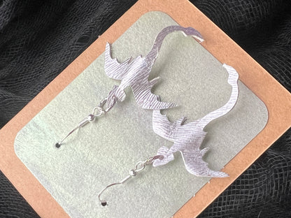 Silver Aethera Dragon Earrings