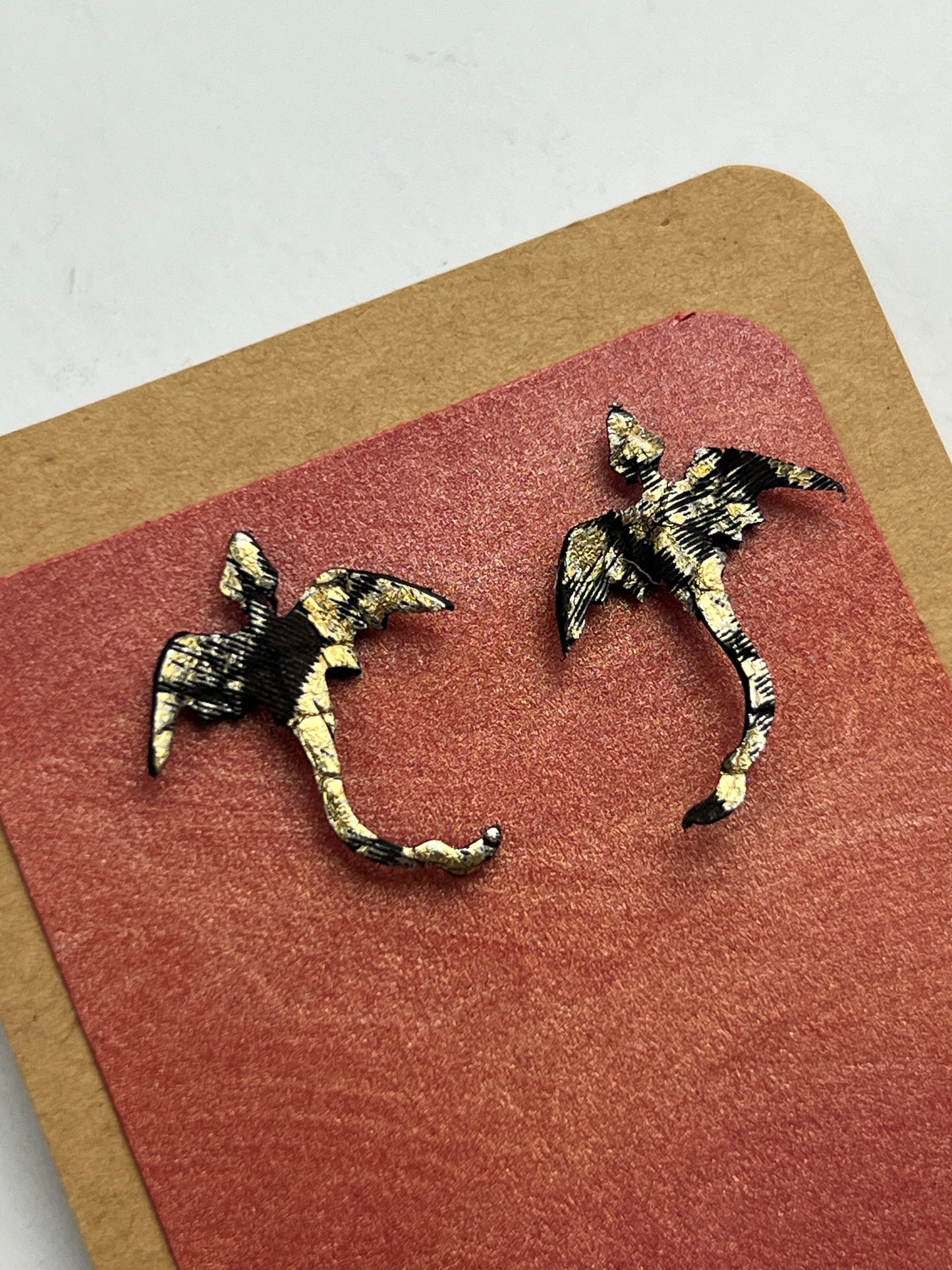 Goldvein Dragon Stud Earrings