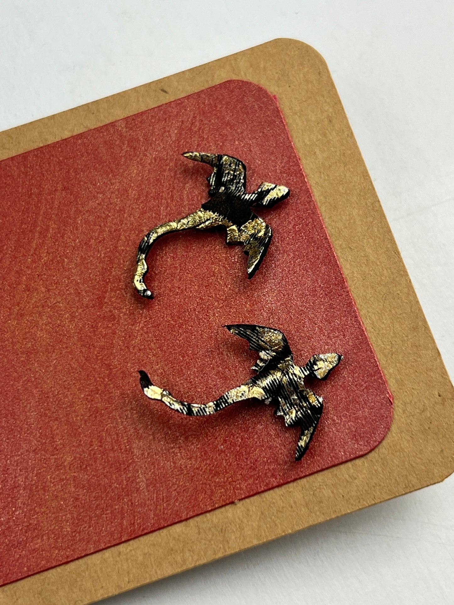 Goldvein Dragon Stud Earrings