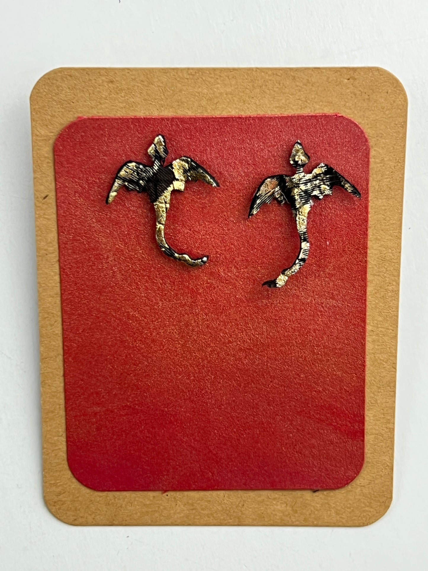 Goldvein Dragon Stud Earrings