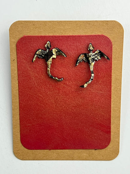 Goldvein Dragon Stud Earrings