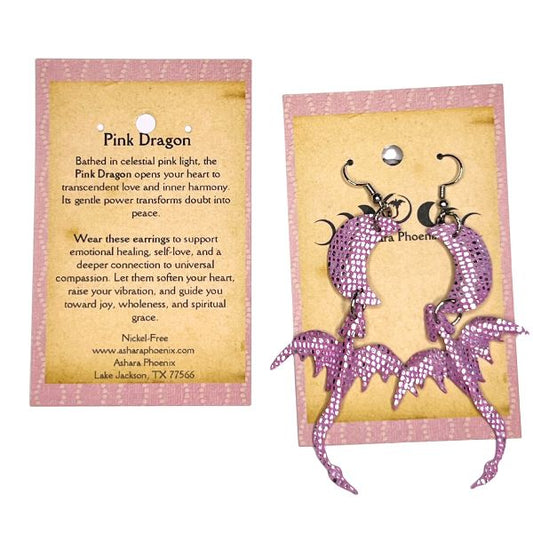Starblush Pink Celestial Dragon + Moon Earrings